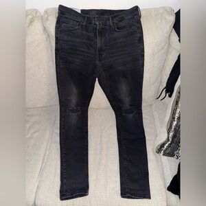 H&M Men's Distressed Black Skinny Jeans